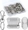 50-Piece Premium Swivel Snap Hook & Key Ring Set – Includes 25 Small Lobster Claw Swivel Hooks and 25 Key Rings for Lanyards, Keys, Charms, Jewelry, and Craft Projects